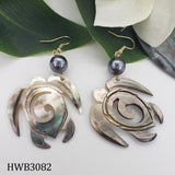 Hawaiian Mother of Pearl Monstera Leaf Earrings