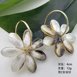 Hawaiian Mother of Pearl Monstera Leaf Earrings