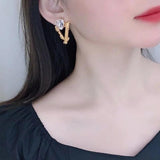 European & American V-shaped Love Earrings Exaggerated Jewelry
