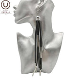 Rubber Long Drop Statement Earrings for Party