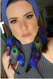 Peacock Feather Earrings - Eye Jewellery Birds Dangle Evil Eye Amulets