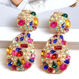 Colorful Crystals Drop Earrings Jewelry for Women Rhinestone Pendientes Bijoux