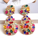 Colorful Crystals Drop Earrings Jewelry for Women Rhinestone Pendientes Bijoux
