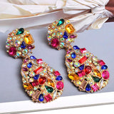 Colorful Crystals Drop Earrings Jewelry for Women Rhinestone Pendientes Bijoux