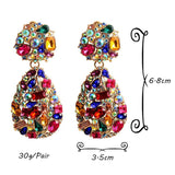 Colorful Crystals Drop Earrings Jewelry for Women Rhinestone Pendientes Bijoux