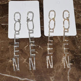 Rhinestone Bride Dangle Earrings Wedding Party Statement Jewelry
