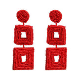 Bohemia Acrylic Beaded Dangle Drop Earrings Heart Geometric Jewelry