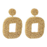 Bohemia Acrylic Beaded Dangle Drop Earrings Heart Geometric Jewelry