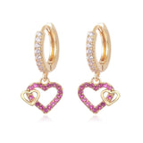 Cubic Zirconia Heart Earrings for Girls