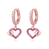 Cubic Zirconia Heart Earrings for Girls