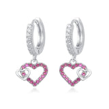 Cubic Zirconia Heart Earrings for Girls