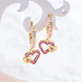 Cubic Zirconia Heart Earrings for Girls