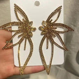 Summer Rhinestone Butterfly Dangle Earrings for Women