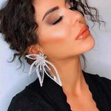 Summer Rhinestone Butterfly Dangle Earrings for Women
