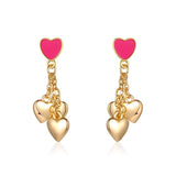 Rose Pave Heart Stud Earrings Modern Jewelry Korea Style
