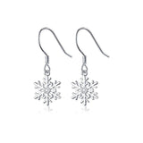925 Sterling Silver Snowflake Dangle Earrings Wedding Christmas Jewelry