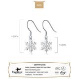 925 Sterling Silver Snowflake Dangle Earrings Wedding Christmas Jewelry