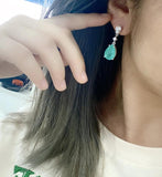 Paraiba 925 Silver Water Drop Earrings for Women