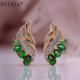 PATAYA Water Drop Zircon Earrings 585 Rose Jewelry