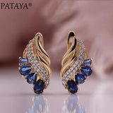 PATAYA Water Drop Zircon Earrings 585 Rose Jewelry