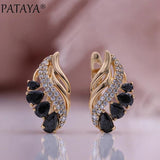 PATAYA Water Drop Zircon Earrings 585 Rose Jewelry