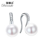 925 Silver Zircon Earrings with Pearl