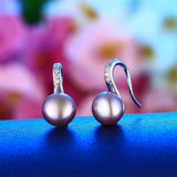 925 Silver Zircon Earrings with Pearl