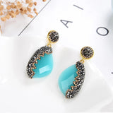 Geometric Drop Earrings Rhinestone Dangle Wedding Jewelry