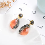 Geometric Drop Earrings Rhinestone Dangle Wedding Jewelry