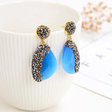 Geometric Drop Earrings Rhinestone Dangle Wedding Jewelry