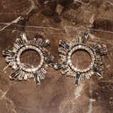 Rhinestone Sunshine Dangle Earrings Evening Dress Statement Jewelry