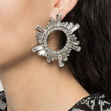 Rhinestone Sunshine Dangle Earrings Evening Dress Statement Jewelry