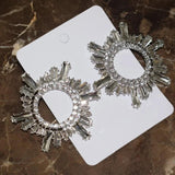 Rhinestone Sunshine Dangle Earrings Evening Dress Statement Jewelry