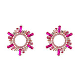 Rhinestone Sunshine Dangle Earrings Evening Dress Statement Jewelry