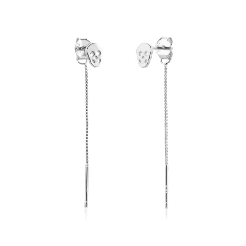 925 Silver Swing Chain Drop Earring Women Piercing Clips Wedding Jewelry
