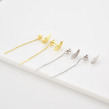 925 Silver Swing Chain Drop Earring Women Piercing Clips Wedding Jewelry