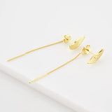 925 Silver Swing Chain Drop Earring Women Piercing Clips Wedding Jewelry
