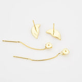 925 Silver Swing Chain Drop Earring Women Piercing Clips Wedding Jewelry