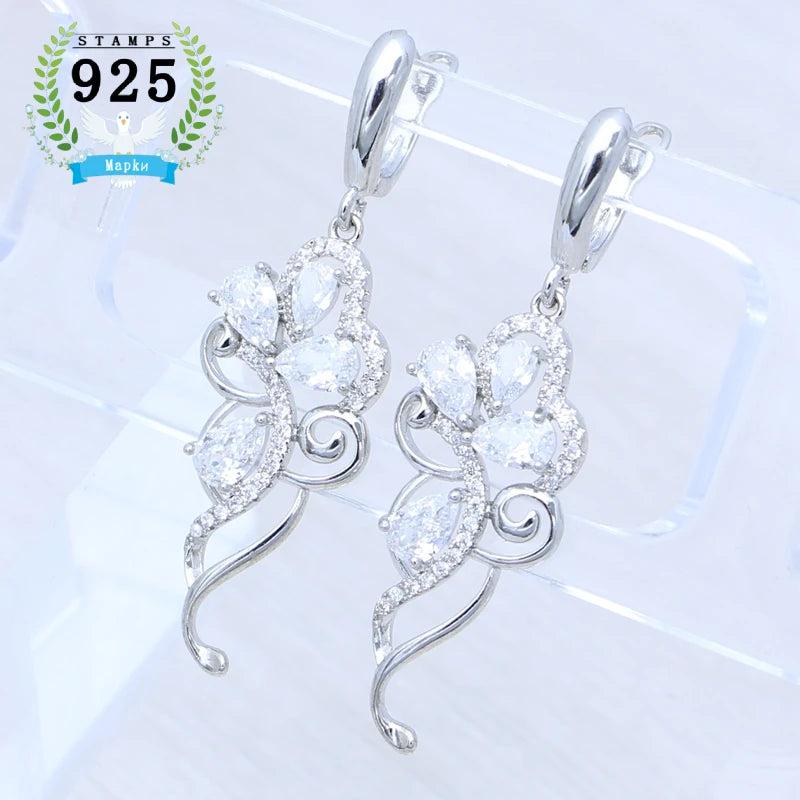 Amethyst Flower Shape 925 Sterling Silver Earrings