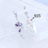 Amethyst Flower Shape 925 Sterling Silver Earrings
