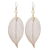 Long Leaf Filigree Dipped Earrings for Women