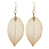 Long Leaf Filigree Dipped Earrings for Women