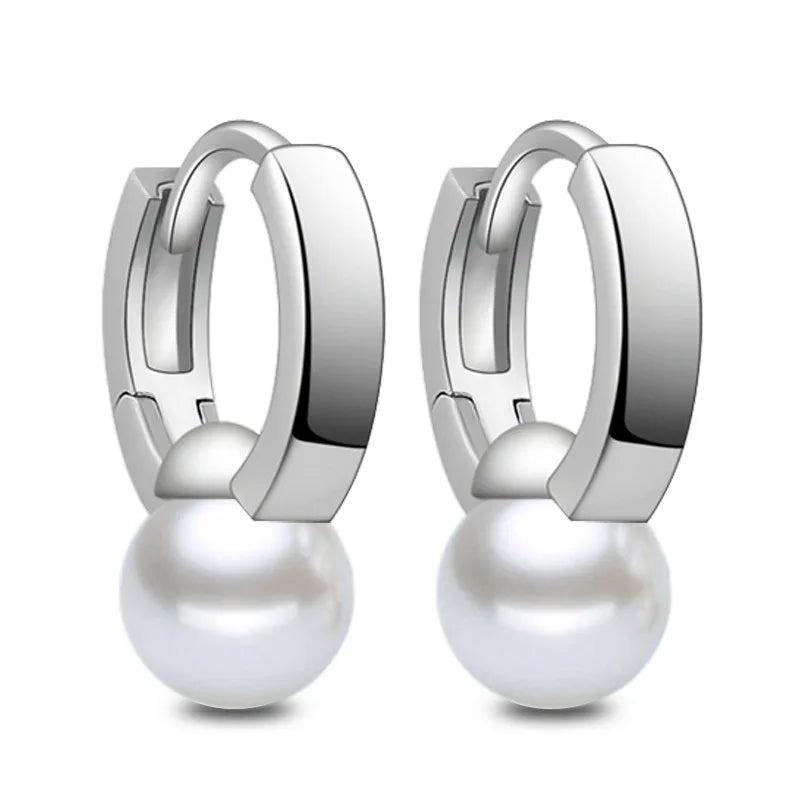 925 Silver Pearl Drop Earrings For Women FQL22165