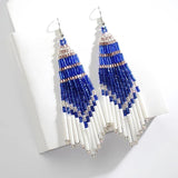 Bohemian Long Tassel Beads Earrings For Women Dangle Drop Jewelry