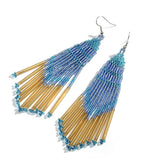 Bohemian Long Tassel Beads Earrings For Women Dangle Drop Jewelry