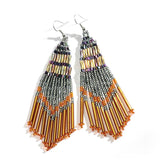 Bohemian Long Tassel Beads Earrings For Women Dangle Drop Jewelry