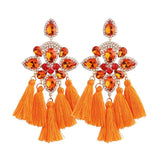 Crystal Drop Earrings Tassel Dangle Jewelry