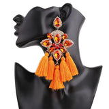 Crystal Drop Earrings Tassel Dangle Jewelry