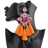 Crystal Drop Earrings Tassel Dangle Jewelry