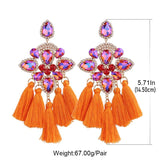 Crystal Drop Earrings Tassel Dangle Jewelry
